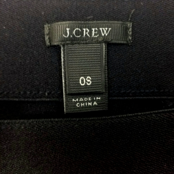 J Crew 31090 Black Exposed Zipper Fitted Tapered Pixie Pants Womens 0S - Picture 8 of 11